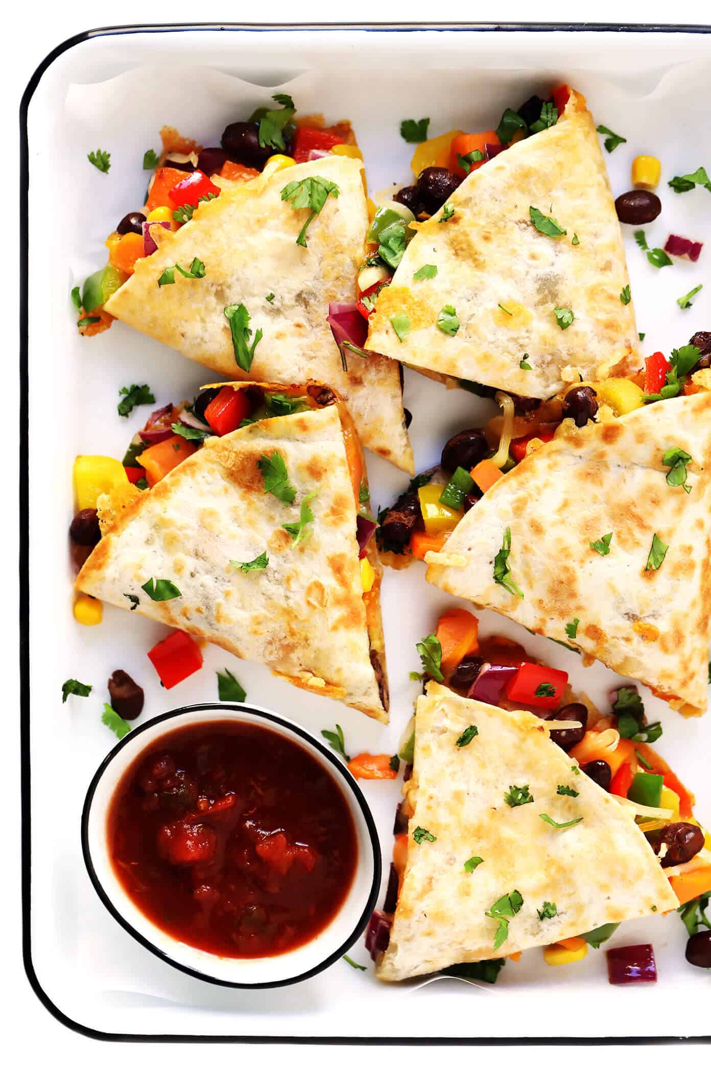 Mini Veggie-Packed Quesadillas with Mild Cheddar