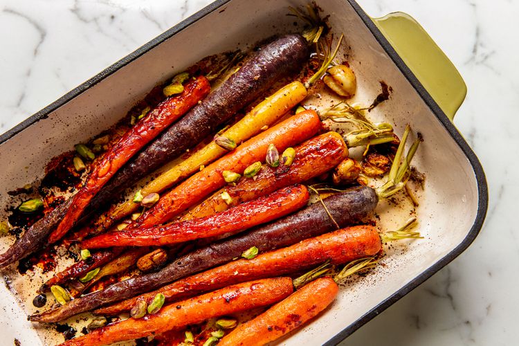 Roasted Honey-Glazed Carrots with Toasted Pistachios and Orange Zest