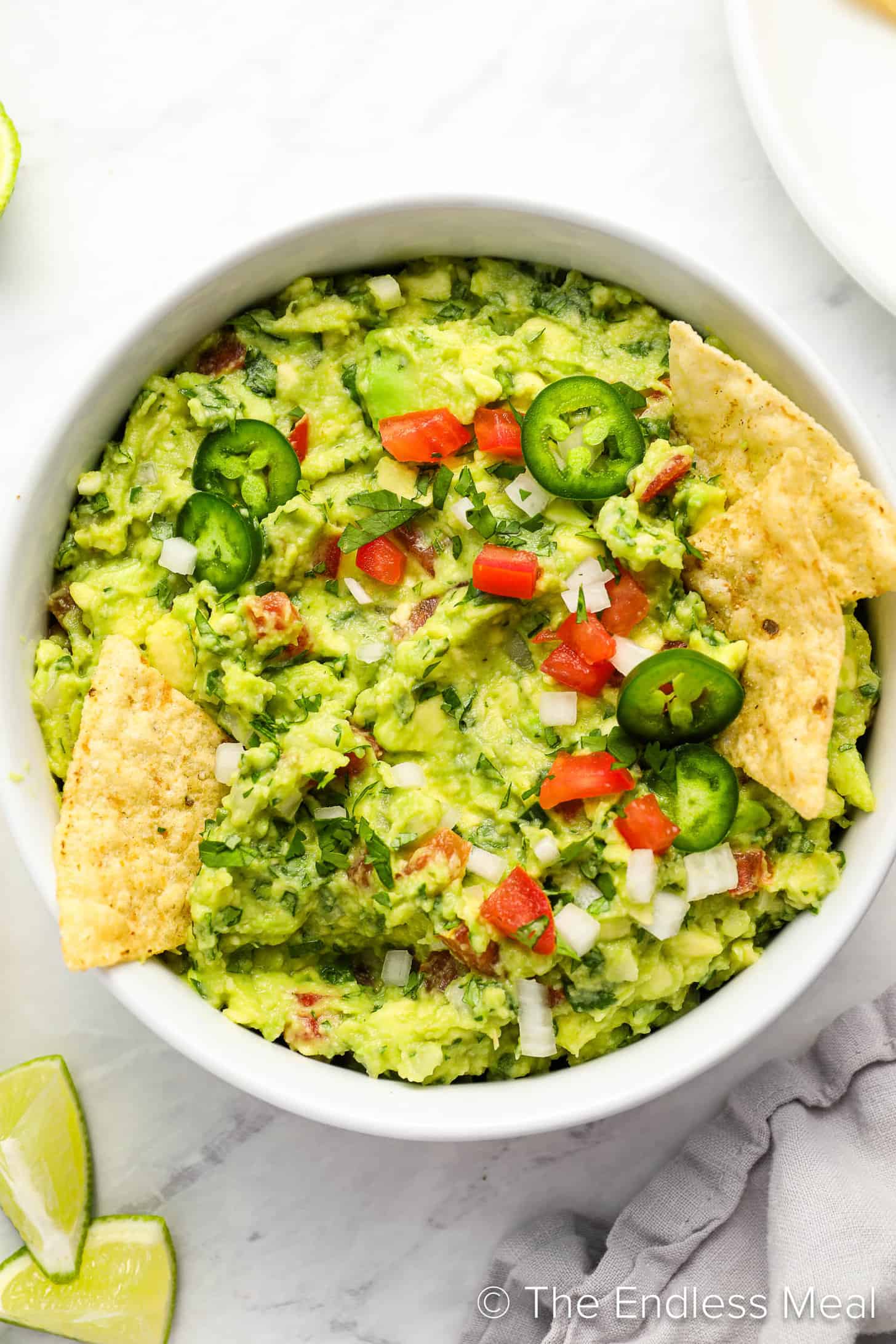 Avocado and Tomato Guacamole with Roasted Jalapeño