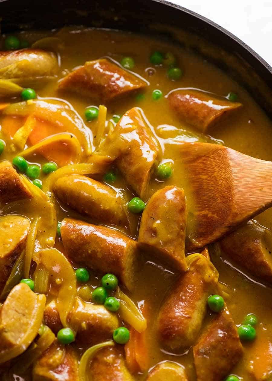 Slow-Cooked Sausage Curry with Potatoes