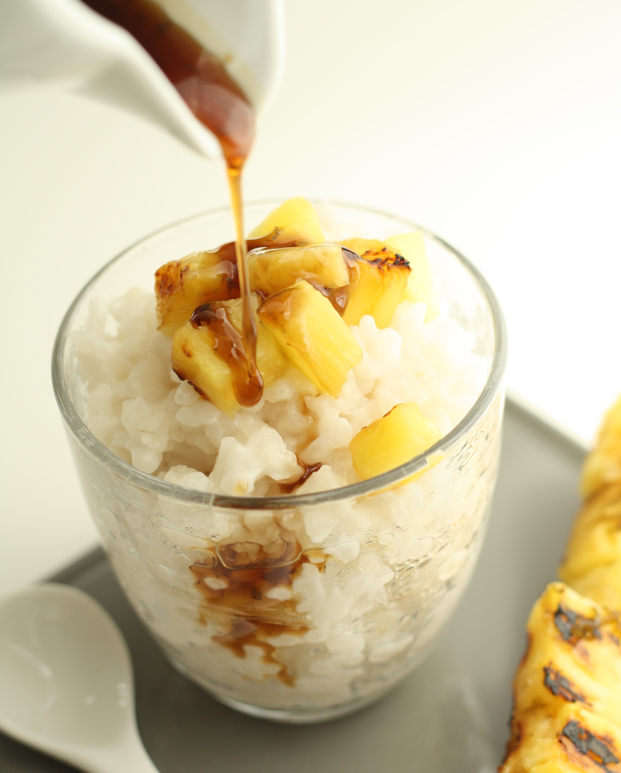 Rum-Soaked Pineapple and Coconut Rice Pudding