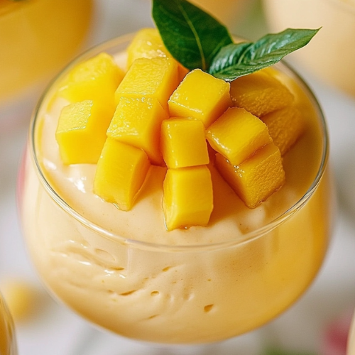Honey-Lime Mango Mousse with Toasted Coconut