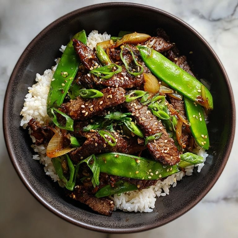 Sautéed Ginger Beef Stir-Fry with Snow Peas