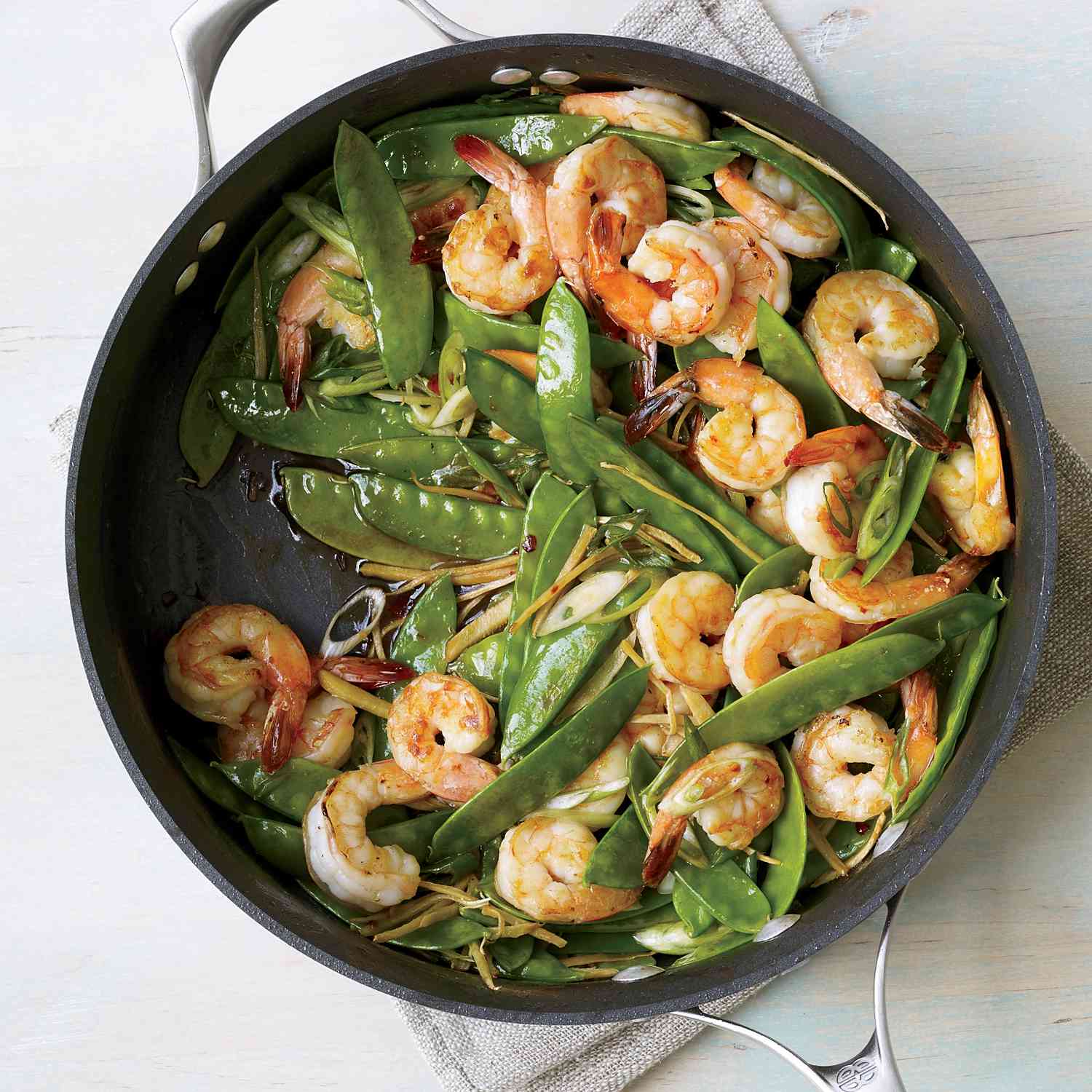 Stir-Fried Shrimp with Snow Peas and Ginger Soy Glaze