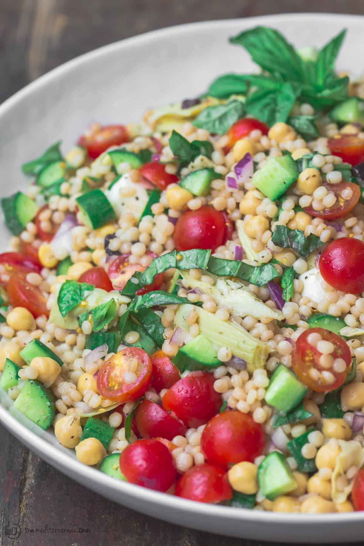 Chilled Israeli Couscous and Three-Bean Summer Salad