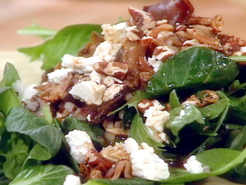 Roasted Mushroom and Blackberry Salad with Honey-Mustard Dressing