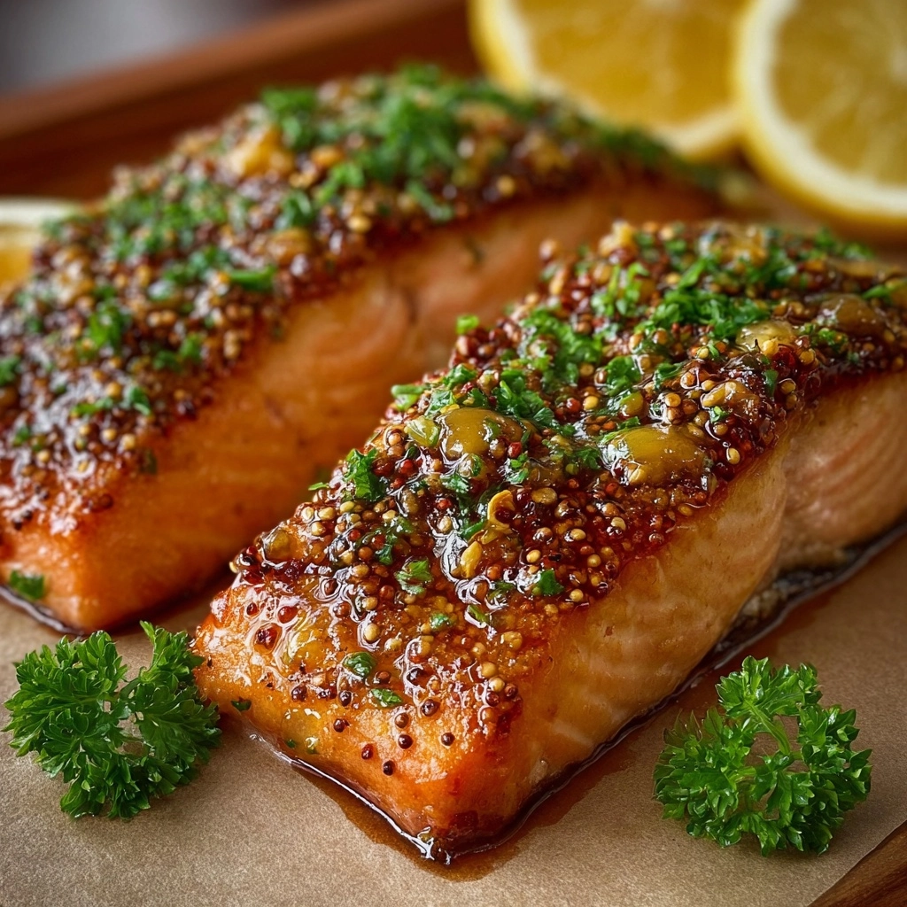 Pan-Seared Salmon with Honey-Mustard Glaze