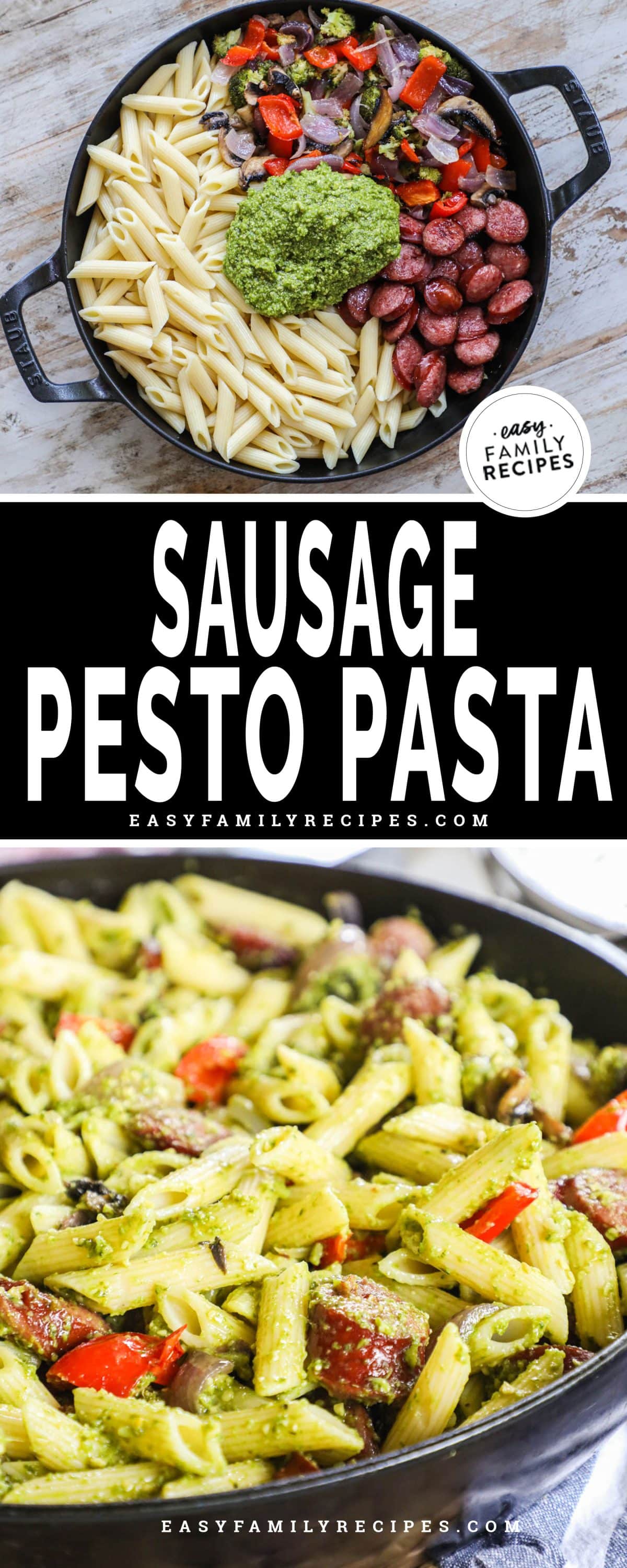 Penne with Sun-Dried Tomato Pesto and Sausage
