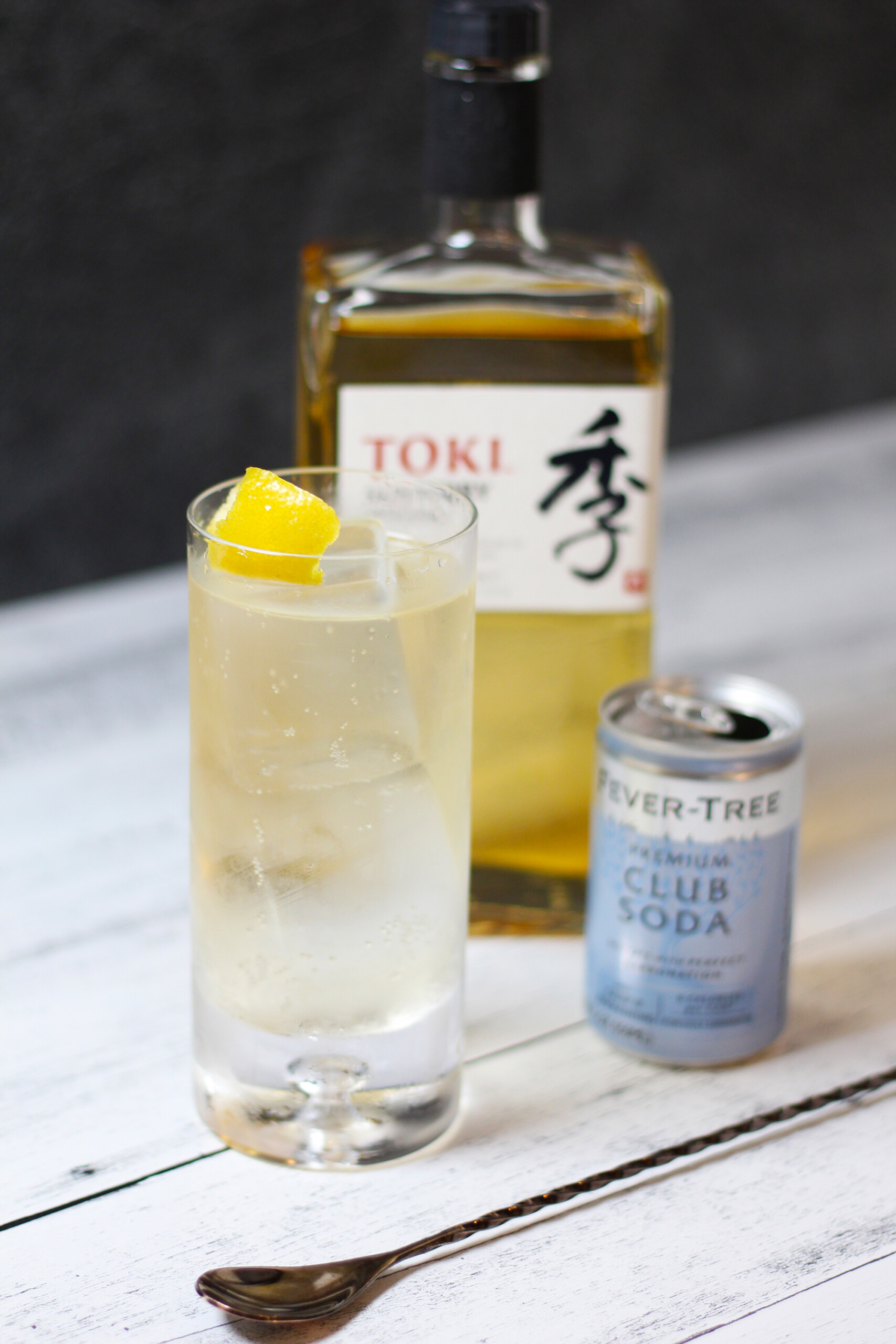 Japanese Soda-Whiskey Highball with Citrus Zest