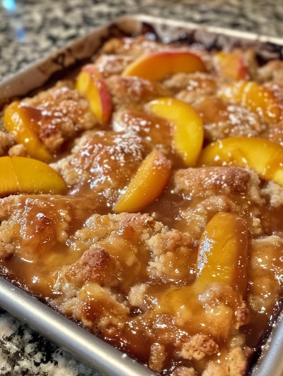 Oven-Roasted Peach Cobbler with Cinnamon Streusel
