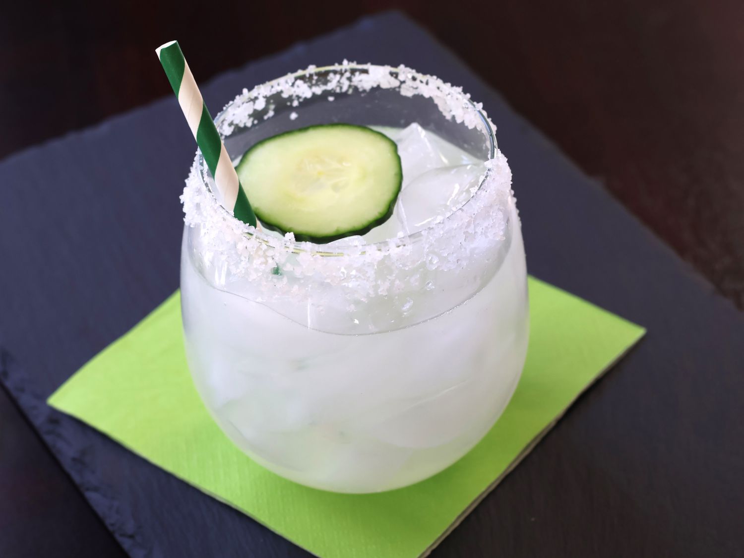 Cucumber Jalapeño Margarita with Fresh Lime and Triple Sec