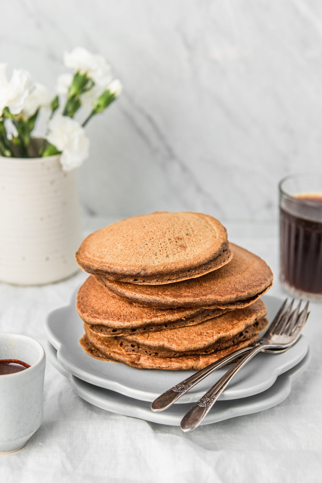 Ethiopian Coffee-Spiced Pancakes with Honey Drizzle
