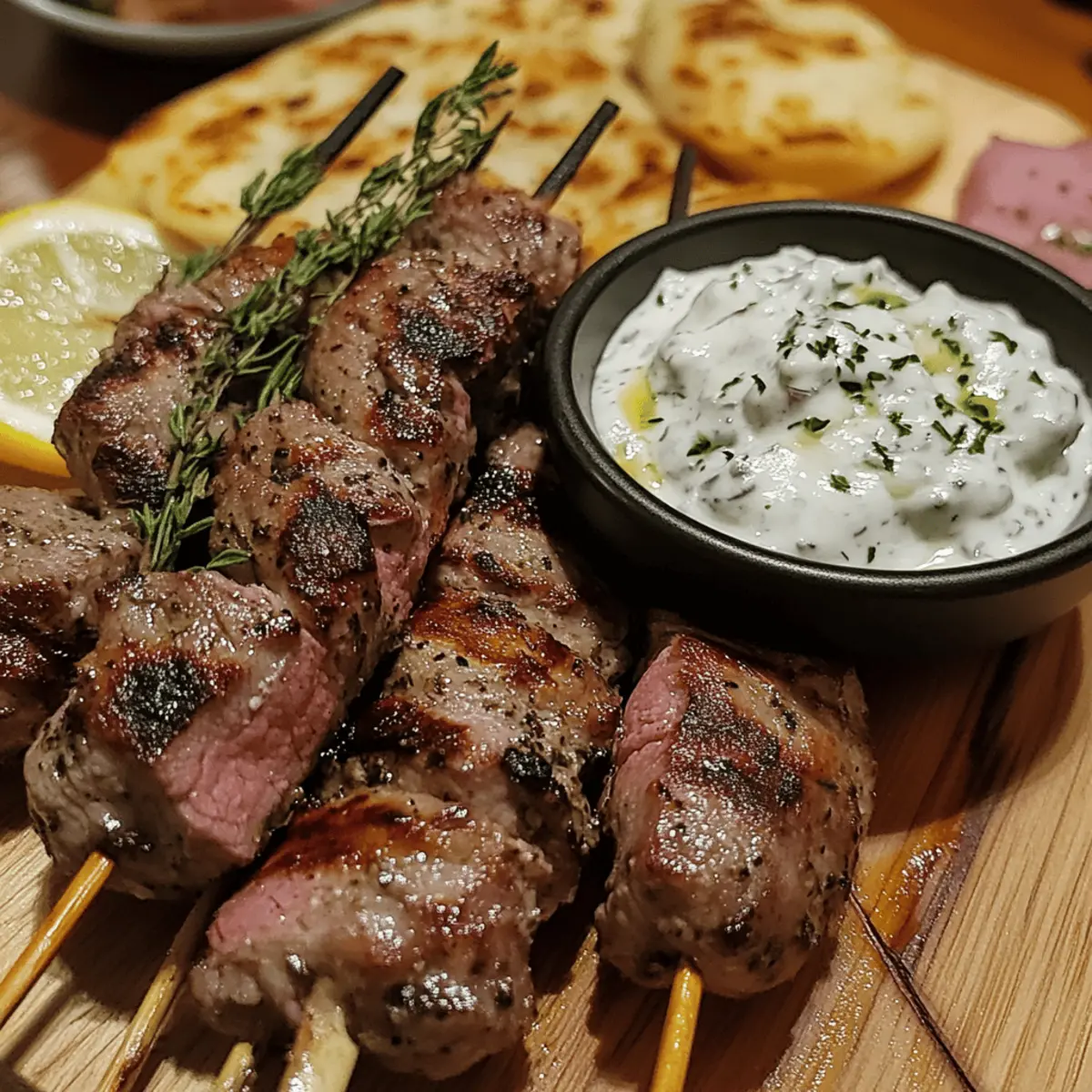 Oven-Roasted Lamb Souvlaki with Tzatziki