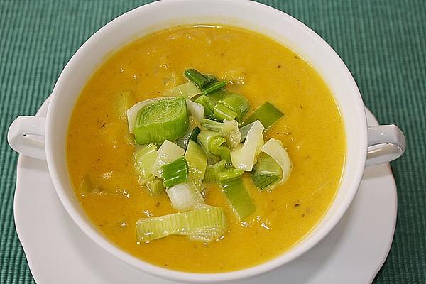 Pumpkin and Leek Soup with Finger Lime Garnish