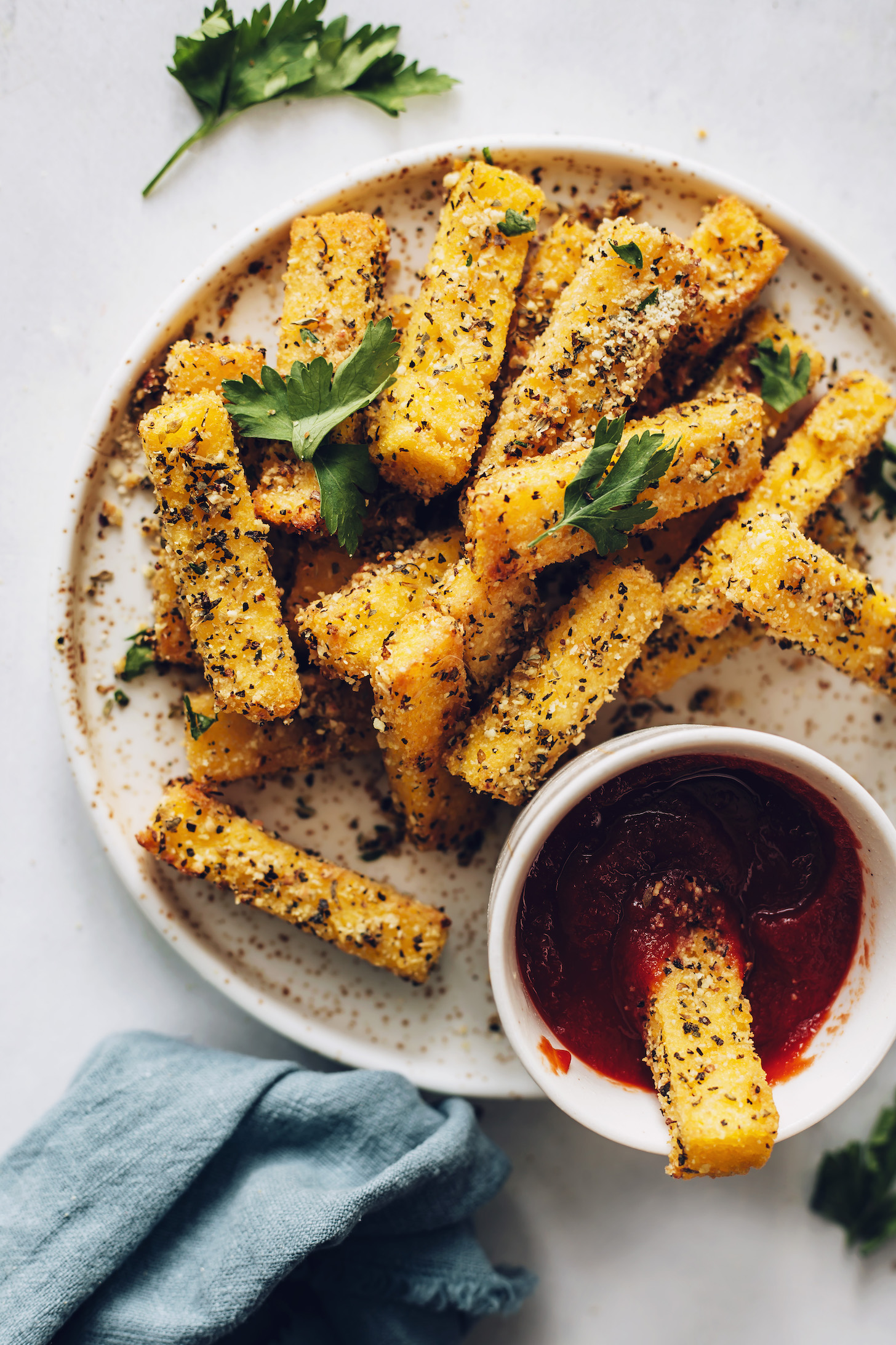 Baked Italian Herb-Infused Polenta Fries