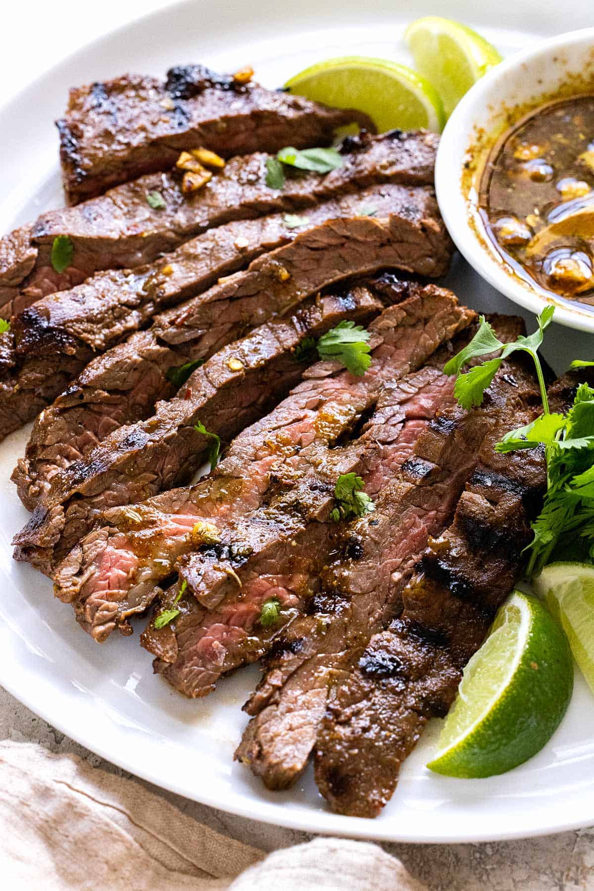 Pan-Seared Blackened Beef Skirt Steak with Chimichurri