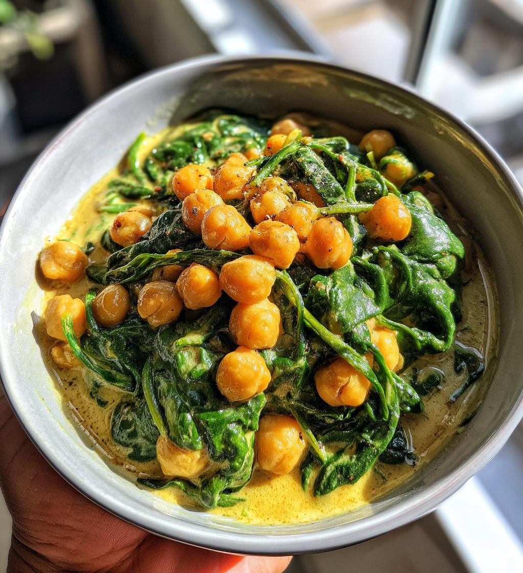 Creamy Coconut Chickpea Curry with Spinach