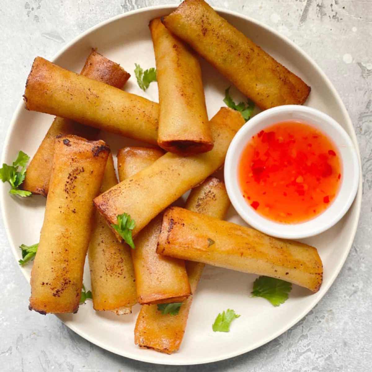 Pan-Fried Lumpia Rolls with Ground Pork and Vegetables