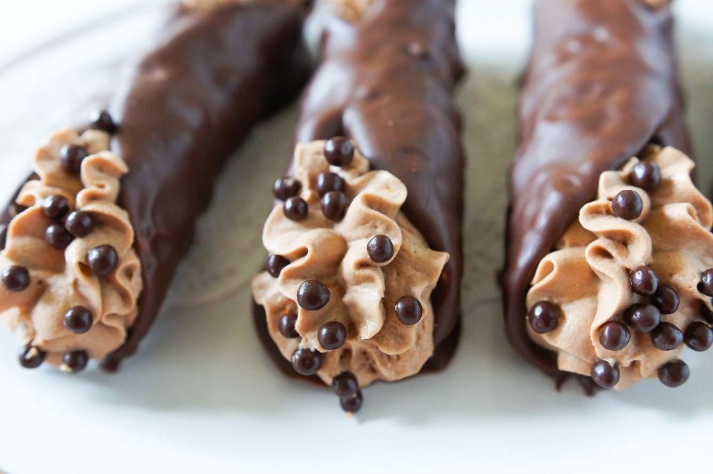 Baked Chocolate Cannoli with Ricotta and Espresso Filling