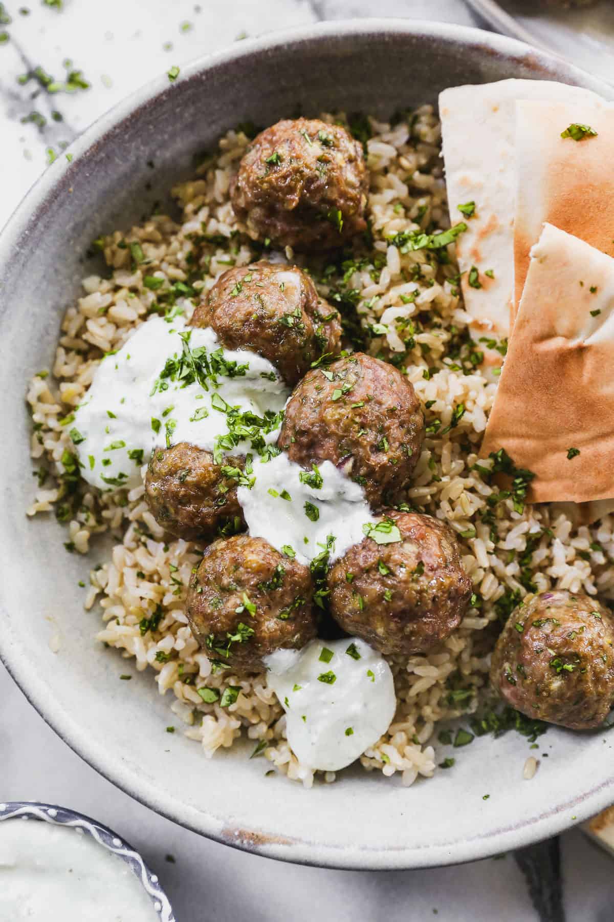 Herb-Infused Greek Lamb Meatballs with Tzatziki