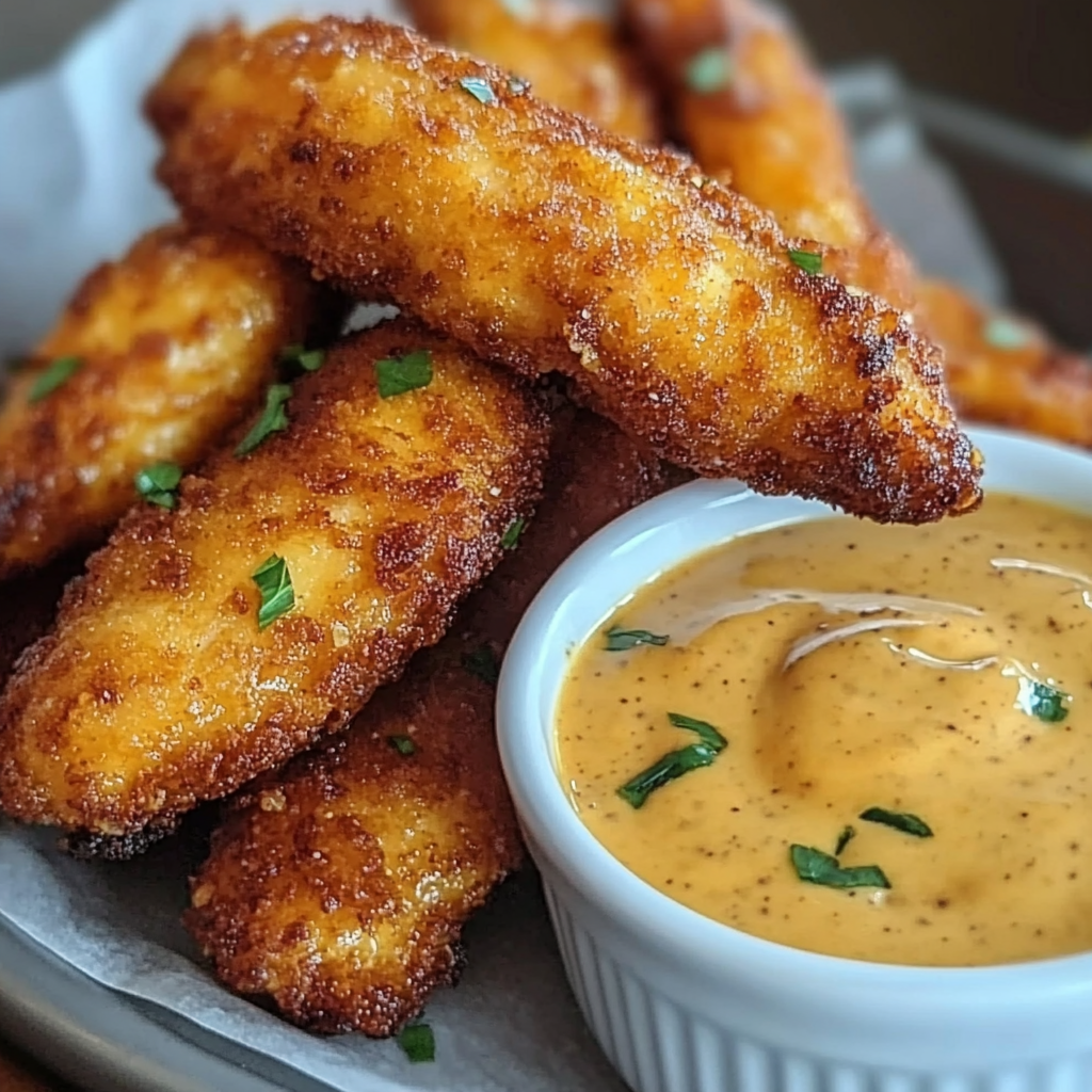 Baked Chicken Fingers with Honey Mustard Dip