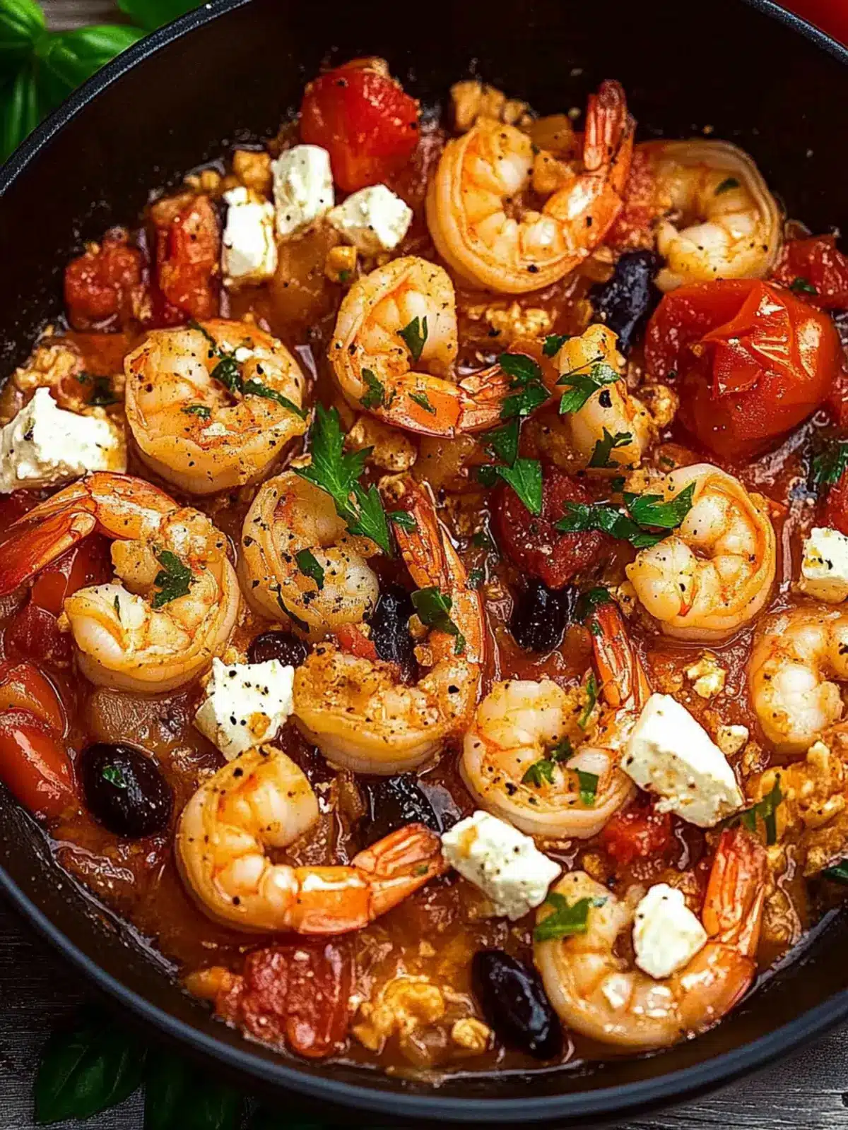 Baked Prawn Saganaki with Feta and Tomato Sauce