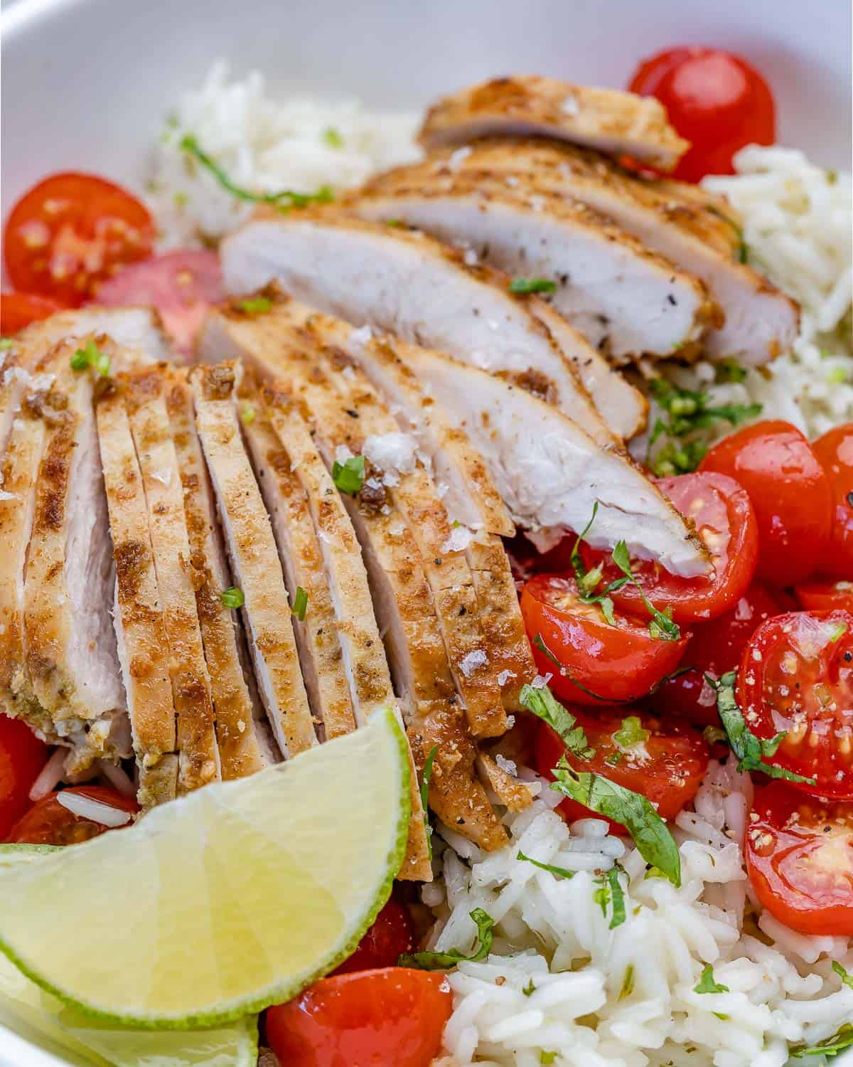 Tomato Lime Chicken with Cilantro Rice