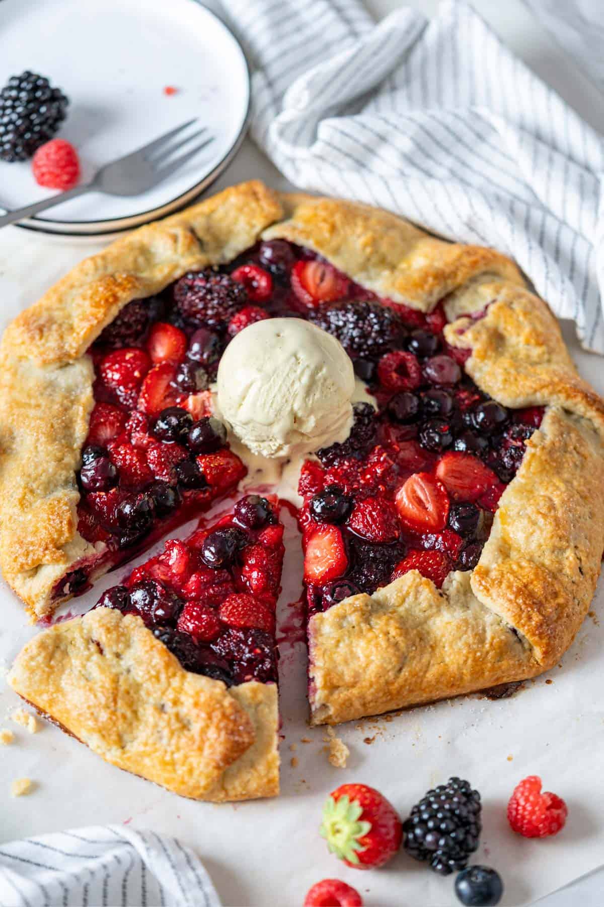Honey Vanilla Galette with Fresh Berries