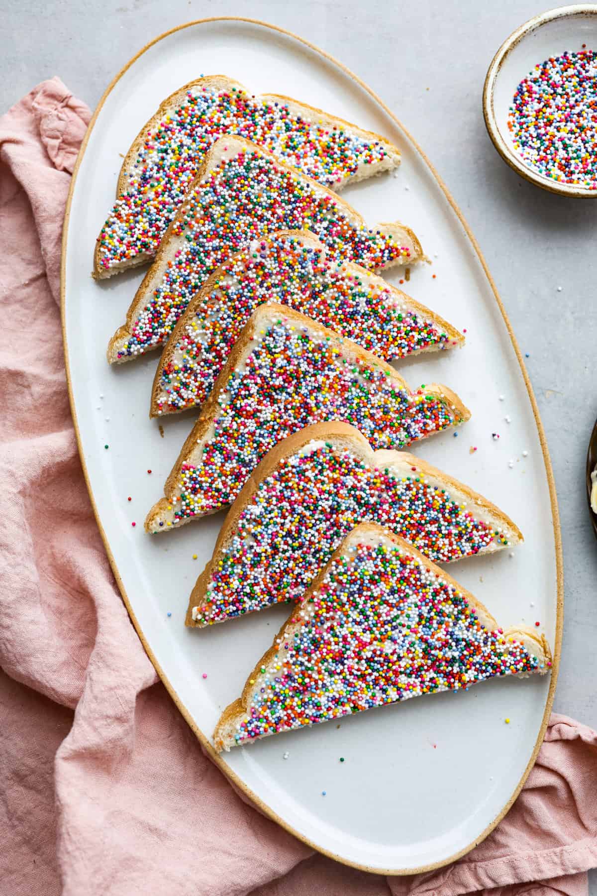 Classic Fairy Bread with Rainbow Sprinkles