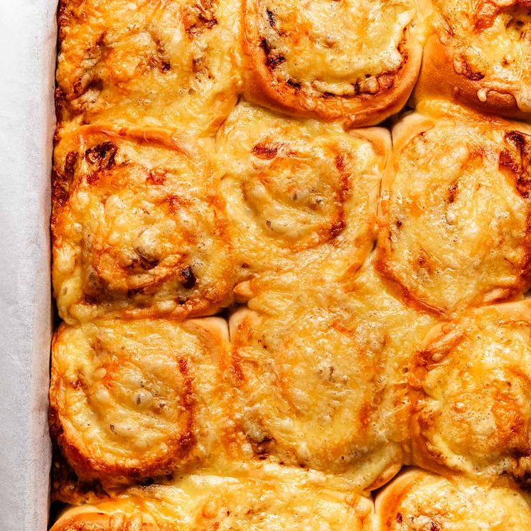 Cheese and Vegemite Scrolls with Sesame Seeds