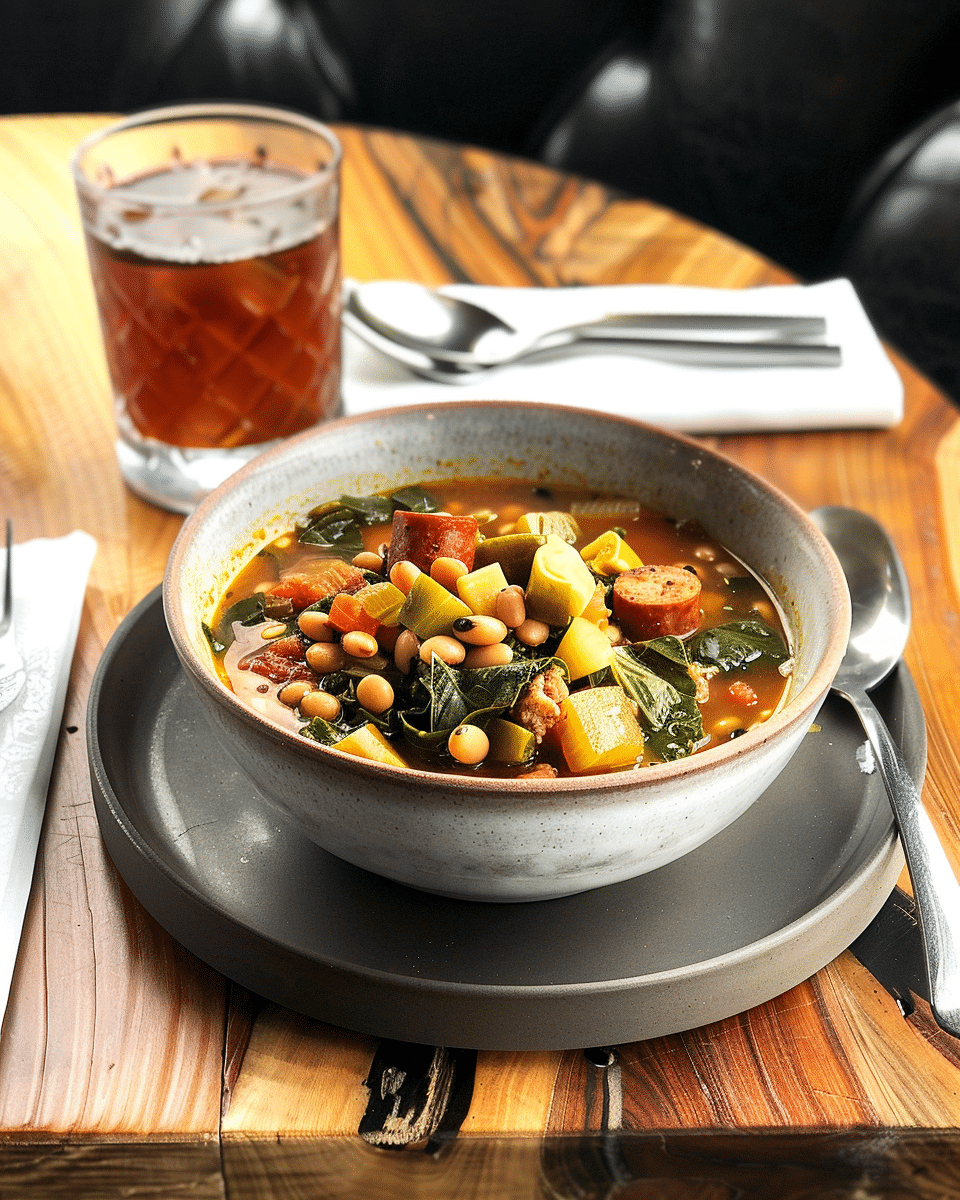 Collard Greens and Black-Eyed Pea Stew with Smoked Paprika
