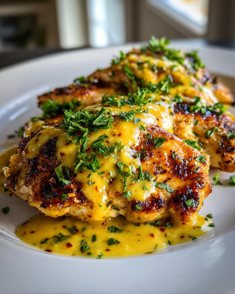 Pan-Seared Chicken with Detroit-Style Mustard Glaze