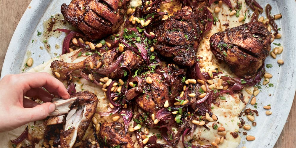 Grilled Za'atar Chicken Skewers with Sumac Onions