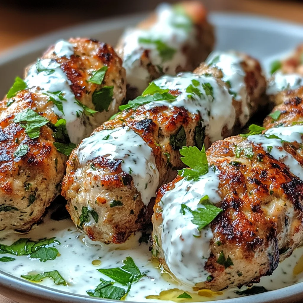 Authentic Levantine Chicken Kofta with Yogurt Sauce