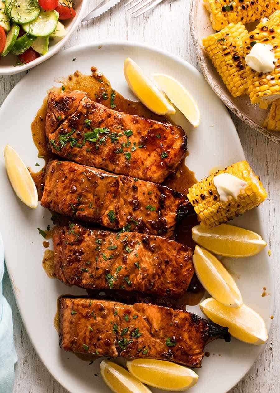 Maple-Glazed Grilled Salmon with Dill and Lemon
