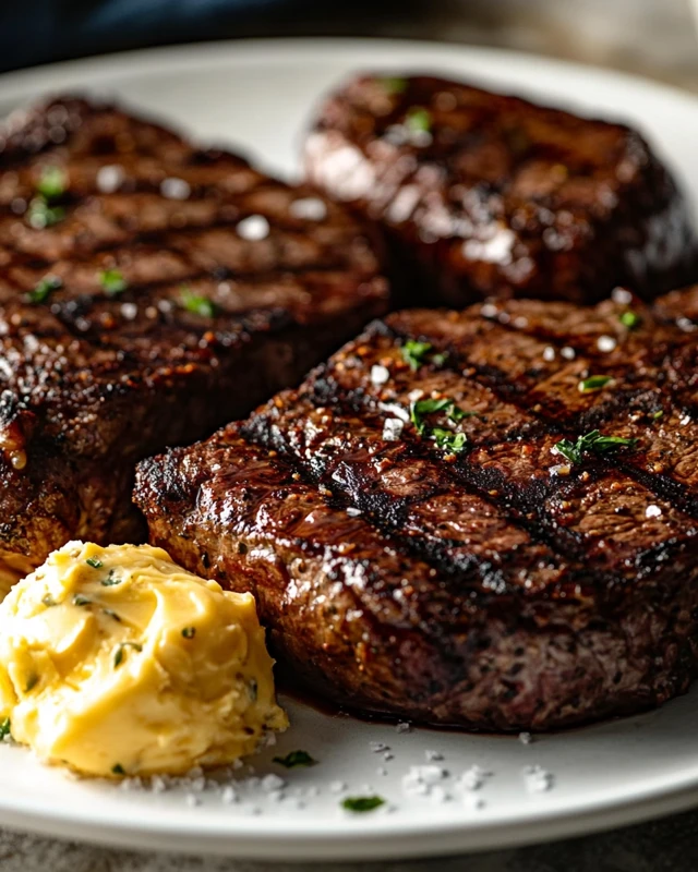 Smoky Charcoal-Grilled Ribeye with Garlic Butter