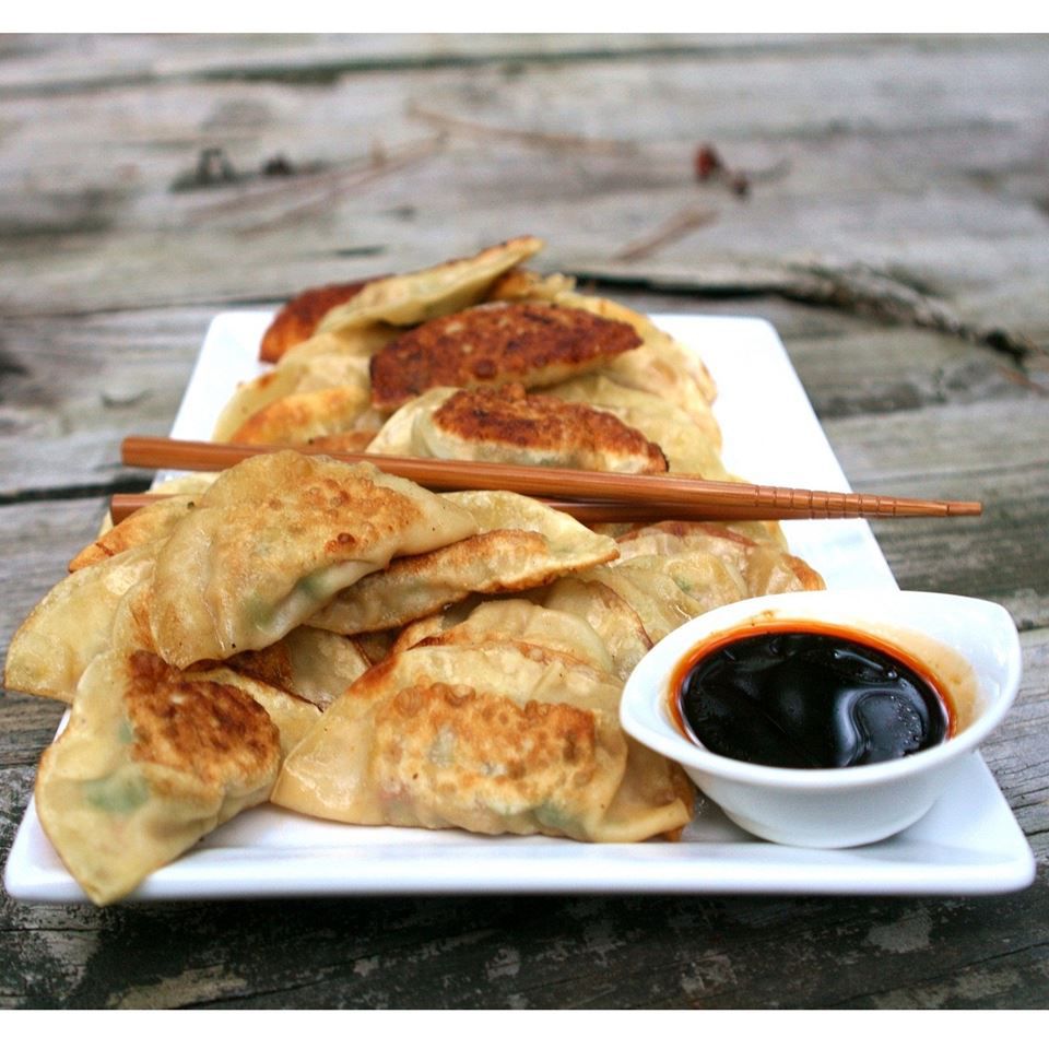 Pan-Fried Cantonese Shrimp Dumplings with Ginger-Soy Dipping Sauce