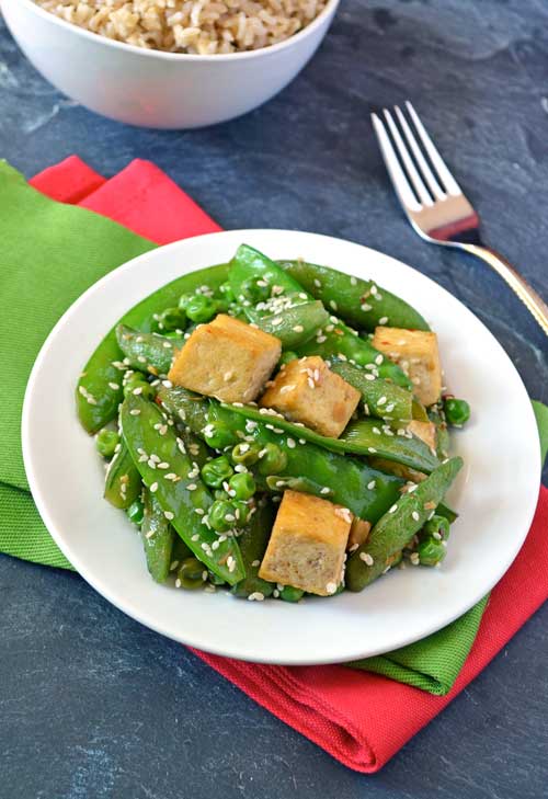 Lemon-Ginger Tofu Stir Fry with Snow Peas