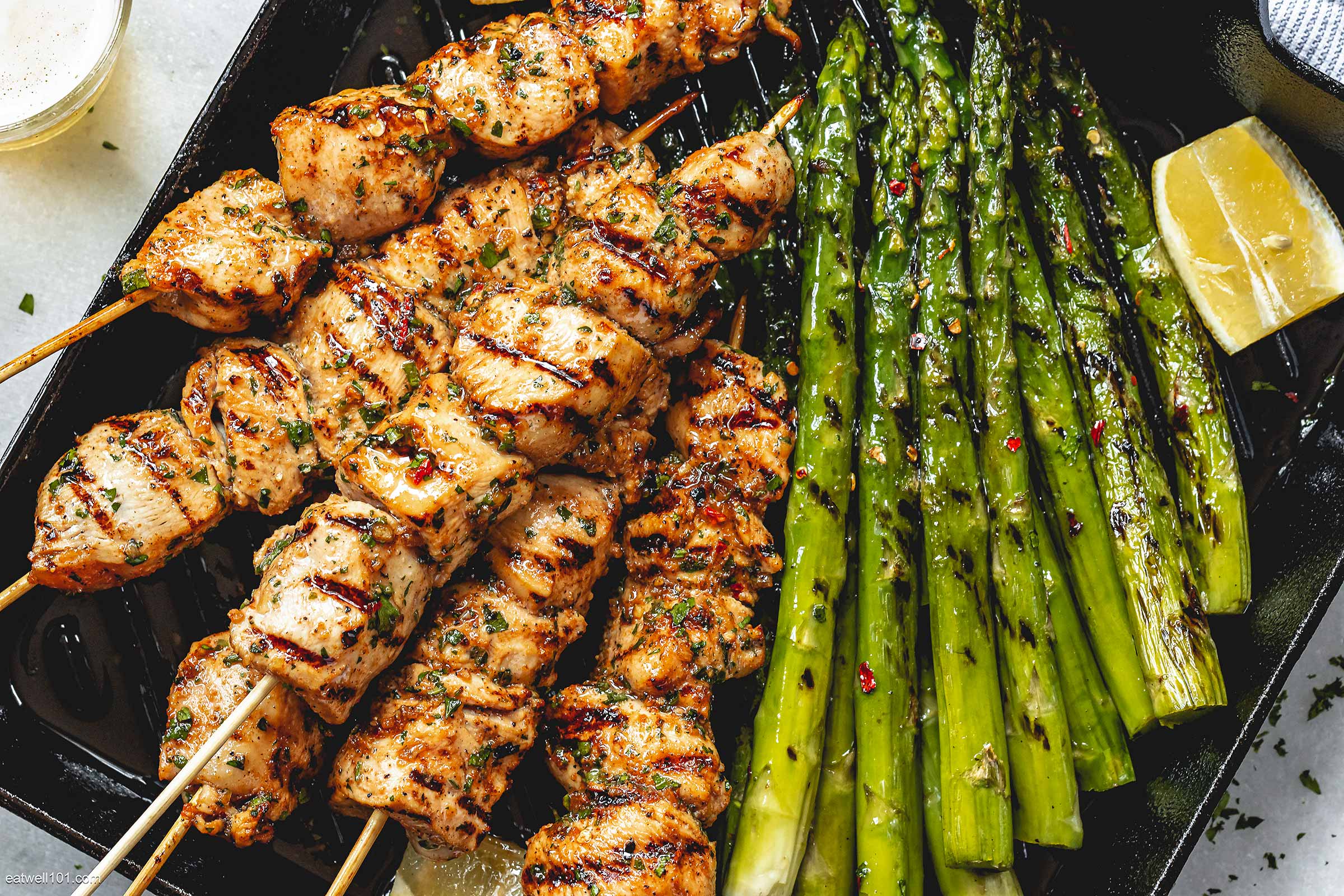Grilled Herb-Marinated Chicken Skewers with Summer Vegetable Relish