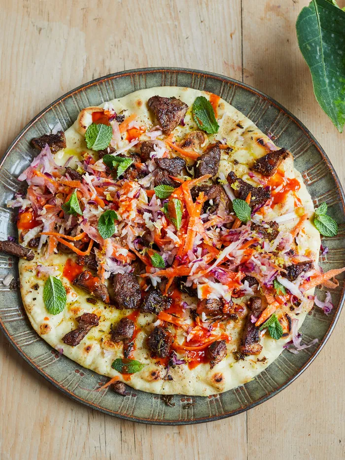 Spiced Lamb and Beetroot Flatbreads with Bush Tomato Chutney