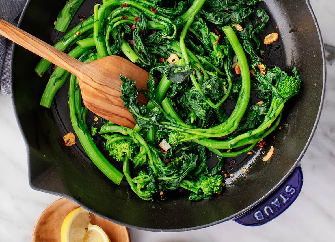 Charred Broccoli Rabe with Garlic and Chili Flakes