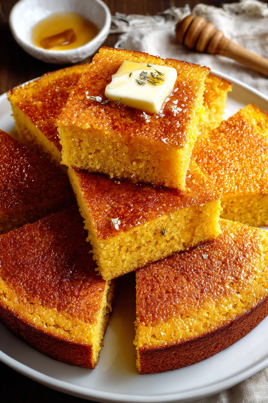 Historical Roasted Cornbread with Honey Butter