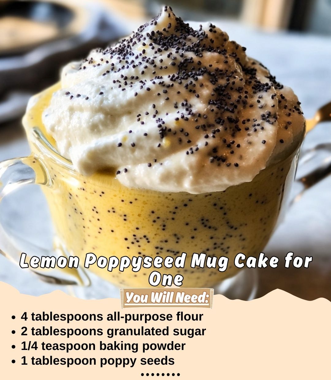 Microwave Mug Lemon Poppy Seed Cake