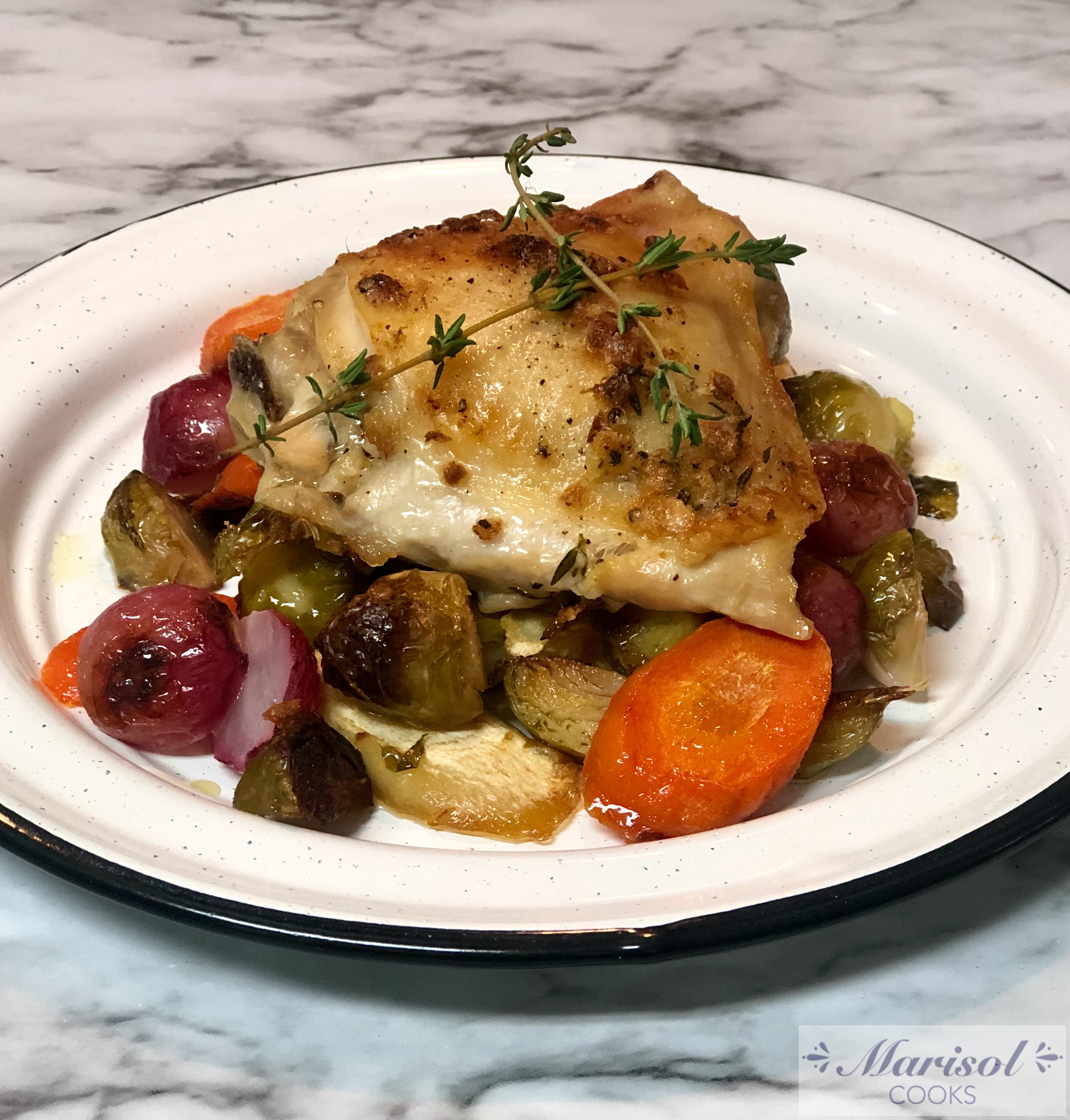 Lemon-Thyme Roasted Chicken with Summer Vegetable Ratatouille