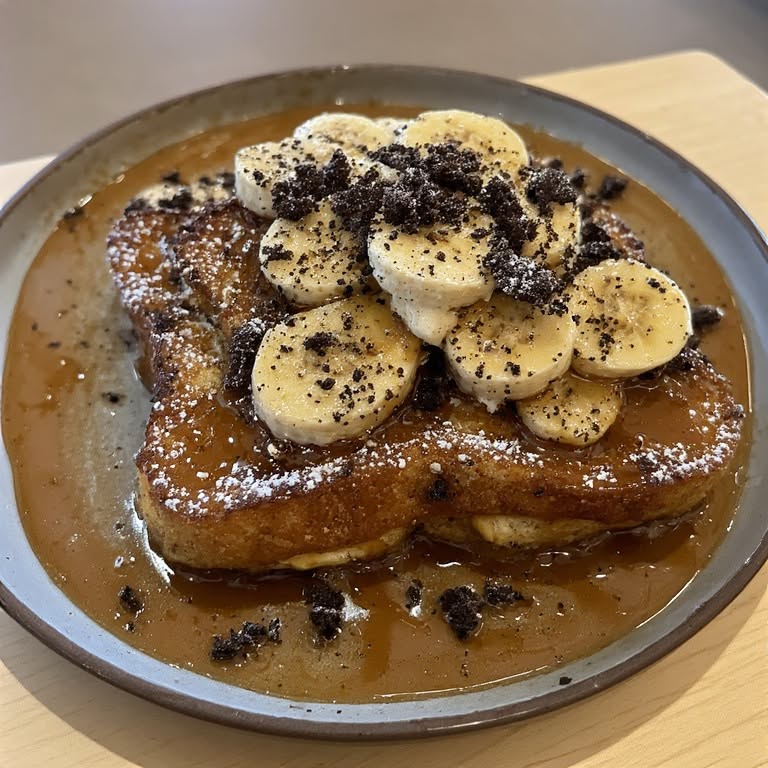 Pan-Seared Buckeye Donut French Toast with Maple Butter