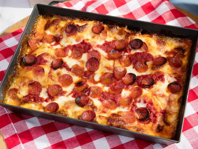 Detroit-Style Pan Pizza with Caramelized Onions and Smoked Mozzarella