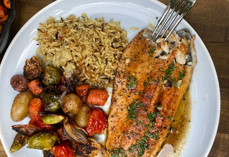 Pan-Seared Ohio Rainbow Trout with Lemon-Thyme Butter