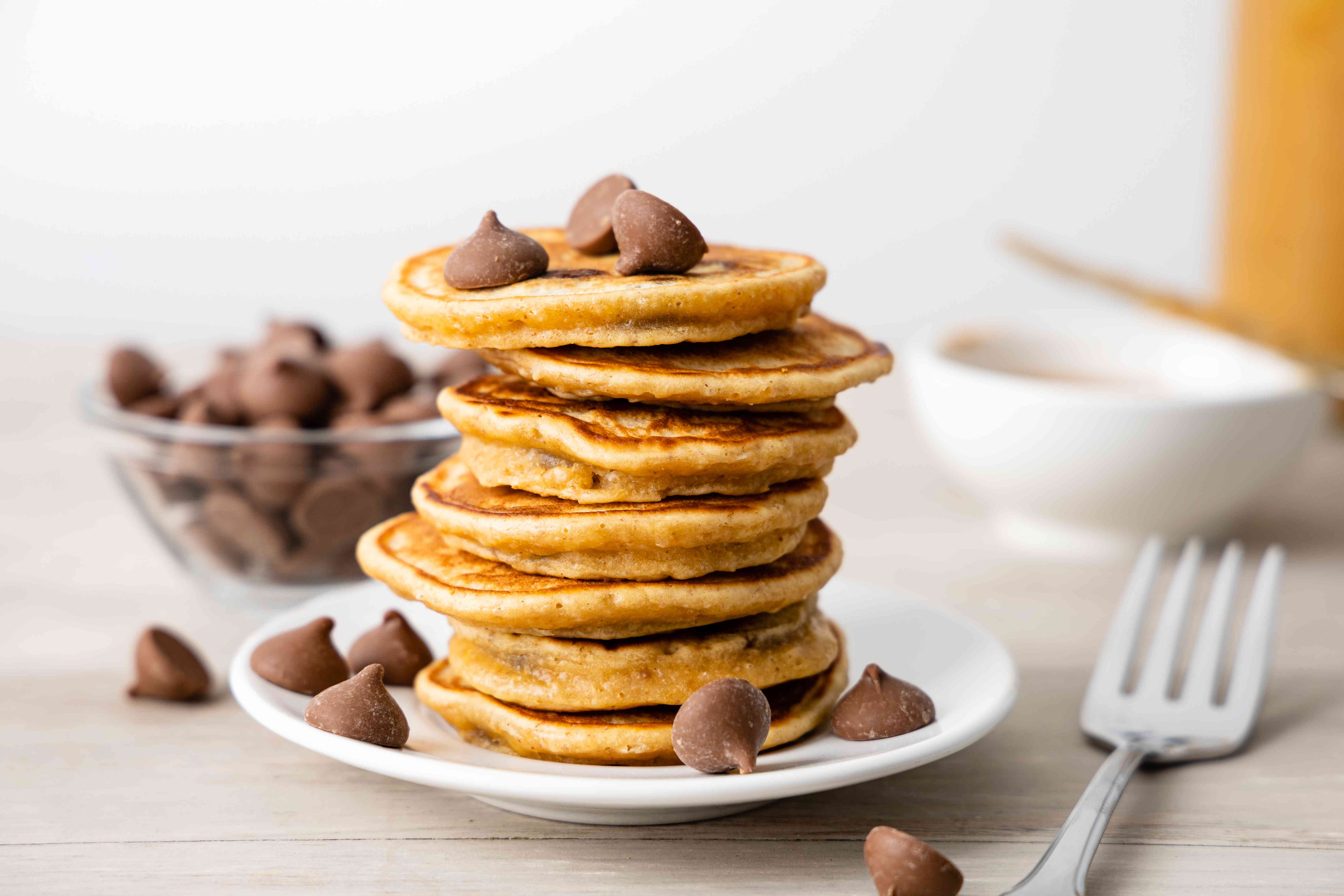 Homemade Buckeye Donut Pancakes with Peanut Butter Glaze
