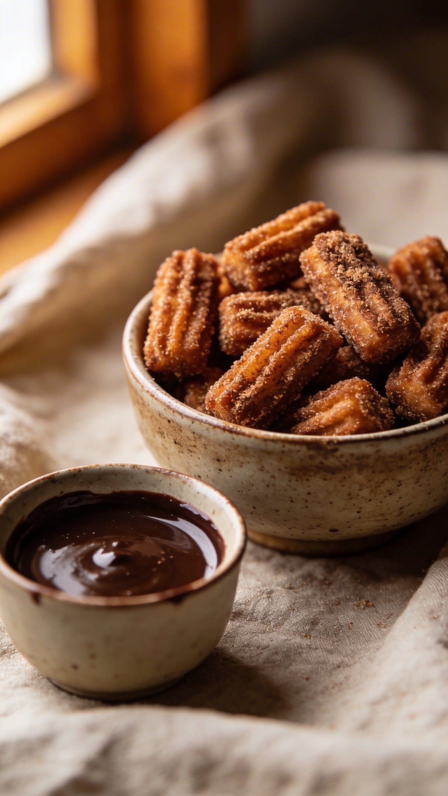 Vanilla Churro Bites with Cinnamon Sugar Dip