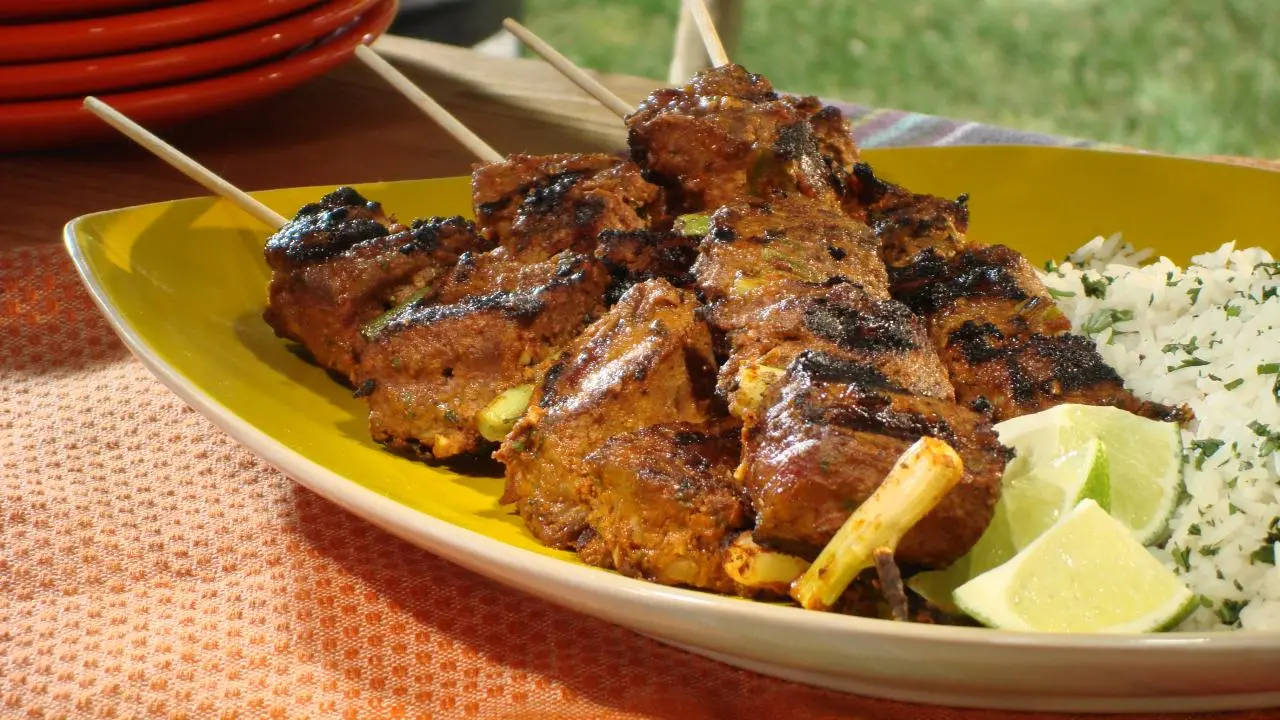 Tandoori-Spiced Lamb Skewers with Cucumber Raita